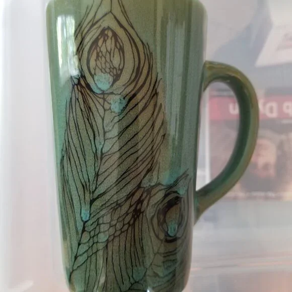 Peacock Feather Artsy Coffee Tea Mug - Picture 5 of 10